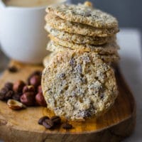 close up of a crispy coffee cookie