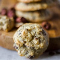 close up of a chewy coffee cookie