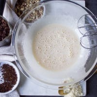 whipped up eggs and sugar in a bowl using an electric mixer