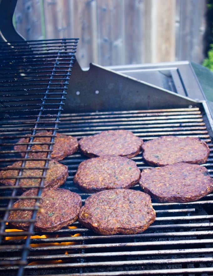 burgers on the grill