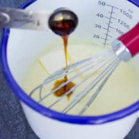 a teaspoon of vanilla added to the pot of creme anglaise