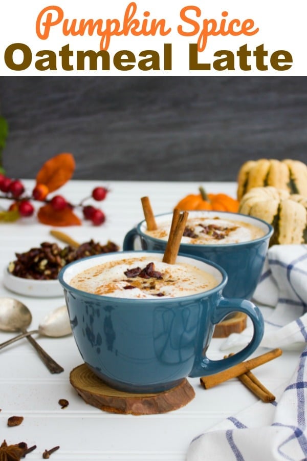 This Pumpkin Spice Oatmeal Latte recipe is like a dream come true for pumpkin oatmeal lovers and pumpkin spice latte lovers. It's a divine blend of these two treats and to even more, it's topped with a chocolate pumpkin seed crunch that's t die for! #PumpkinSpice #Oatmeal #Latte