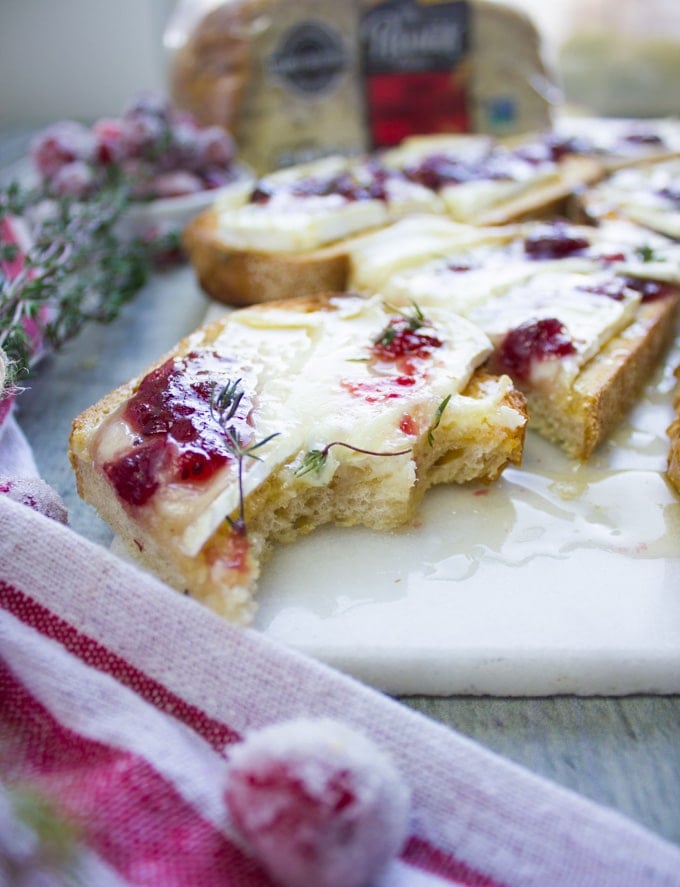 Baked Brie Toast with Cranberries • Two Purple Figs