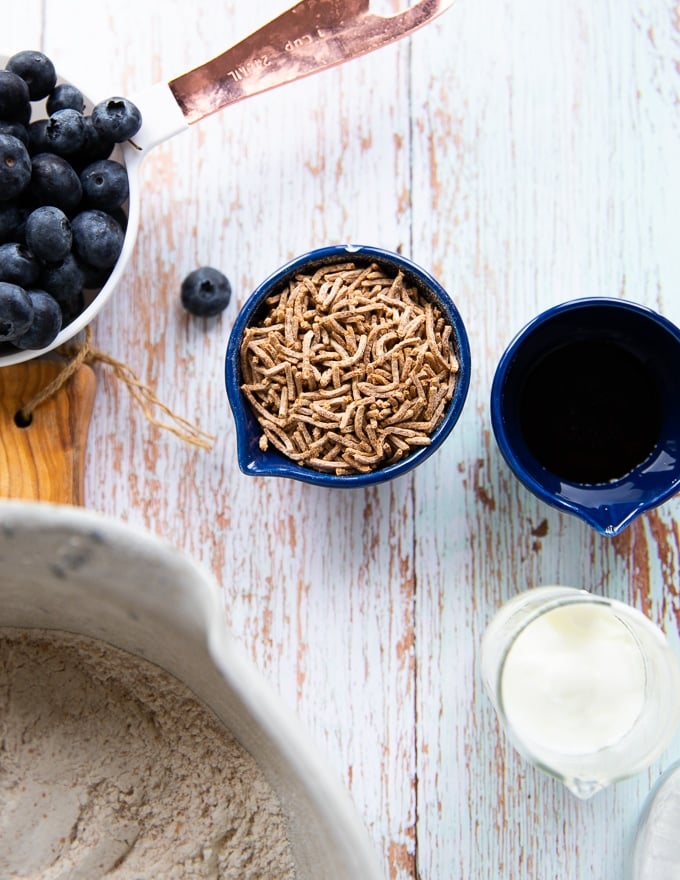 a bowl of all bran to be added in the bran muffins