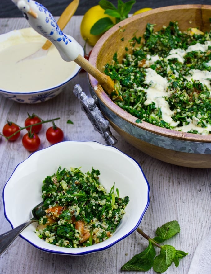 Small Plate of tabouli salad served with a fork