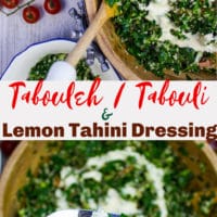 Long Pin for Tabouleh or Tabouli with Lemon Tahini Dressing