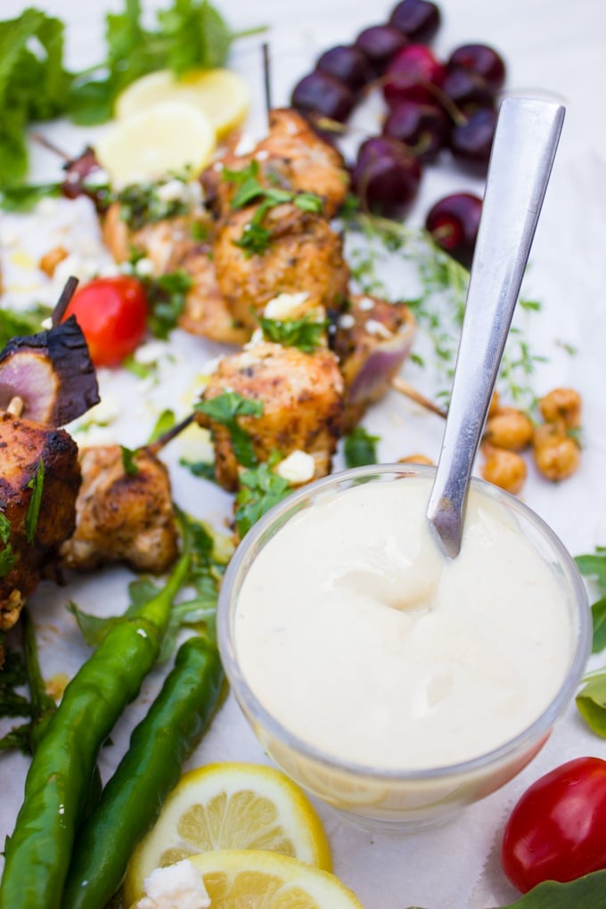 The Perfect tahini sauce with a spoon