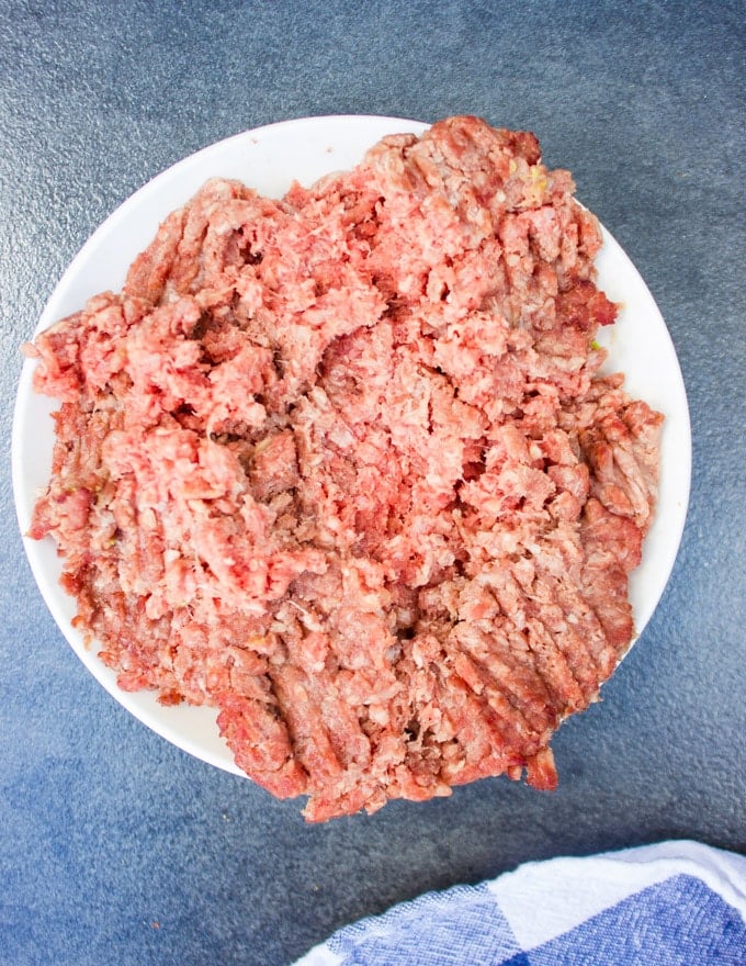 Ground lamb on a plate