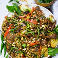 Long pin Easy Stir Fry Recipe with Lamb and Veggies