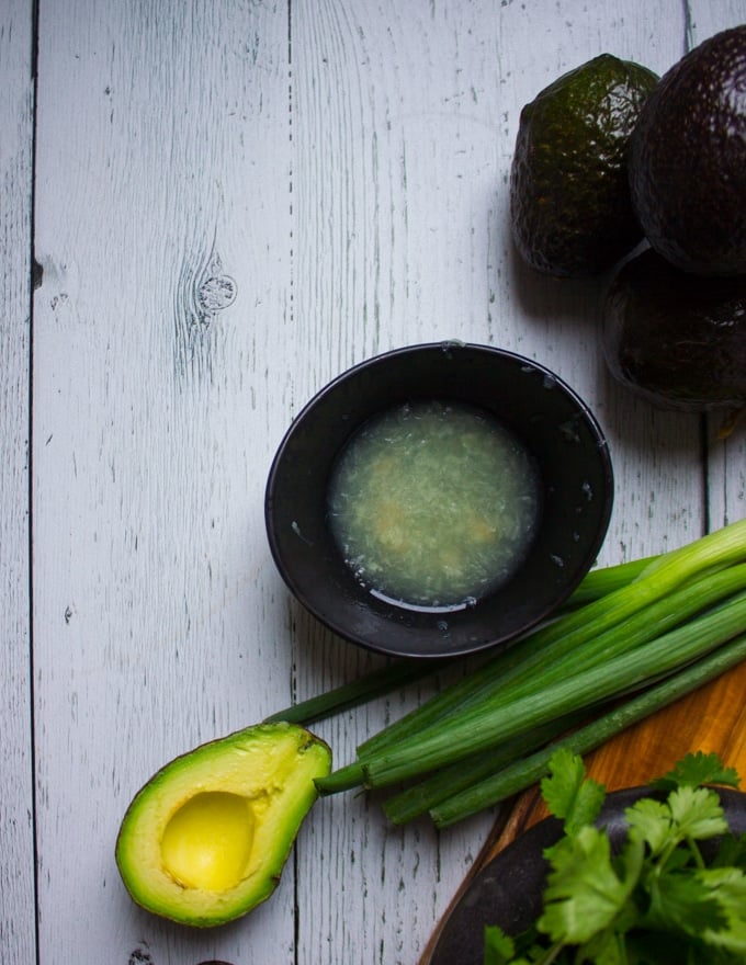 A bowl with lime juice