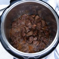 Beef tips recipe cooking on instant pot or stove at high heat