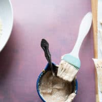 Fish Coating Mixture with a pastry brush.