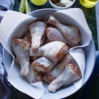 chicken legs in a large bowl