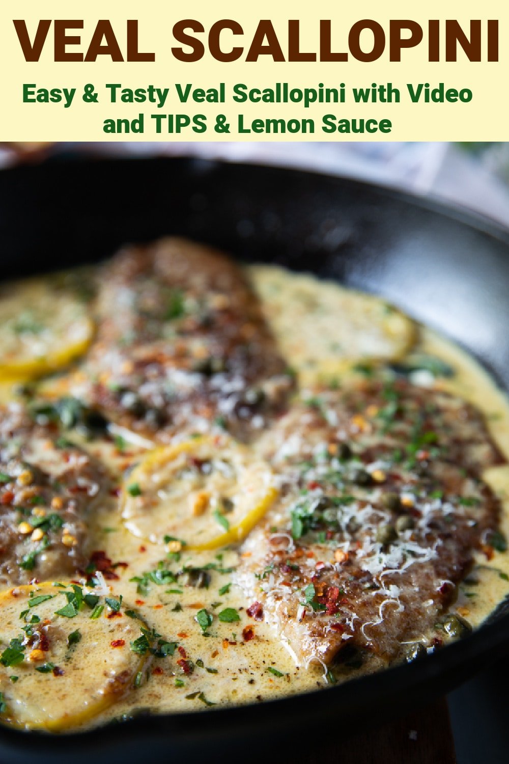 Veal Scallopini • Veal Scallopini Recipe & Video • Two Purple Figs
