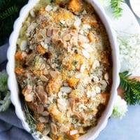 butternut squash casserole out of the oven golden and crispy