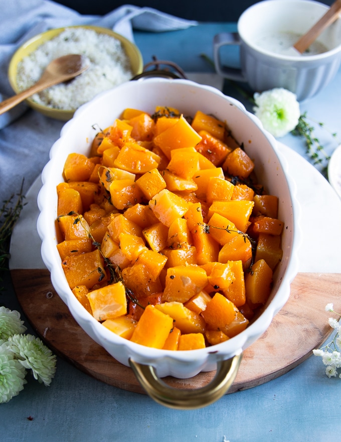 tender soft roasted butternut squash out of the oven 