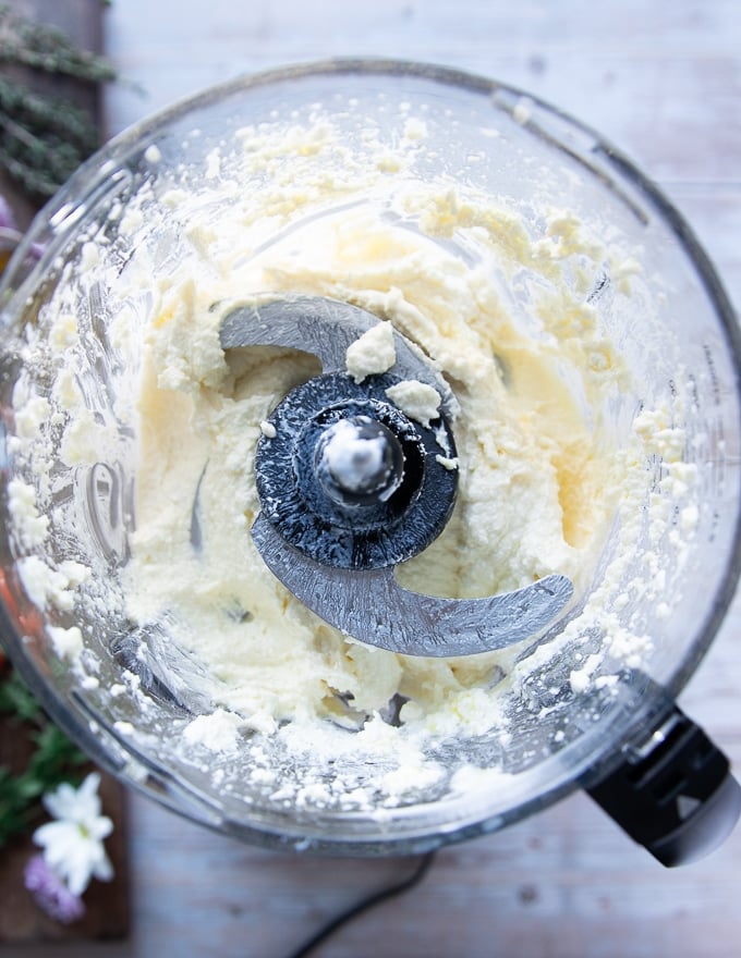 initial blitz of the food processor getting all ingredients mixed well first