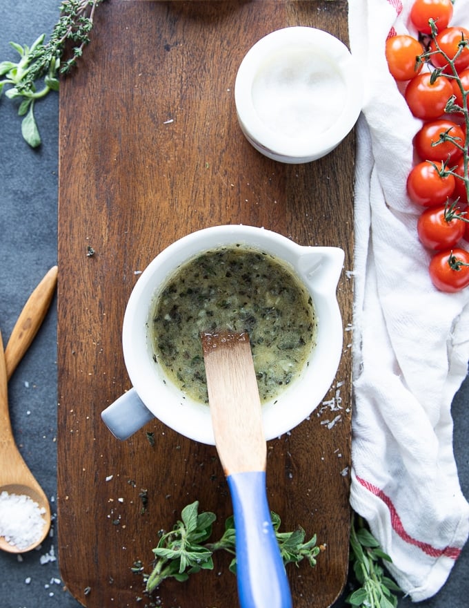 garlic butter ready and mixed in a bowl