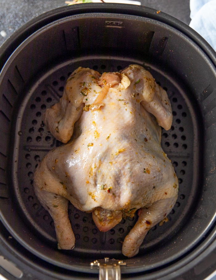 whole chicken in the air fryer with breast side down