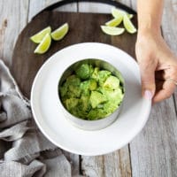 the avocado layer at the bottom of the mold