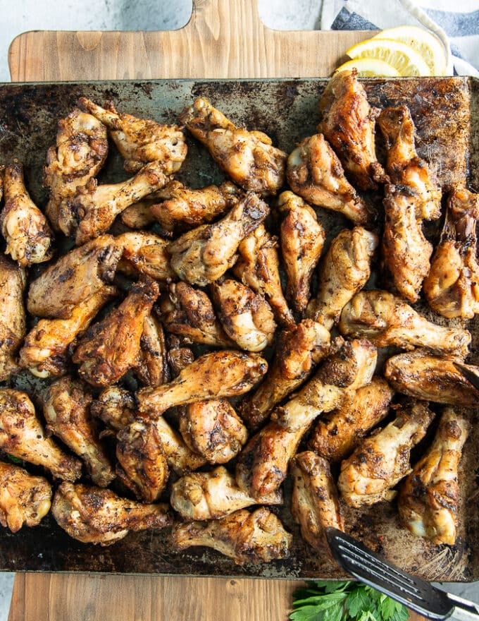 Chicken wings right on the grill