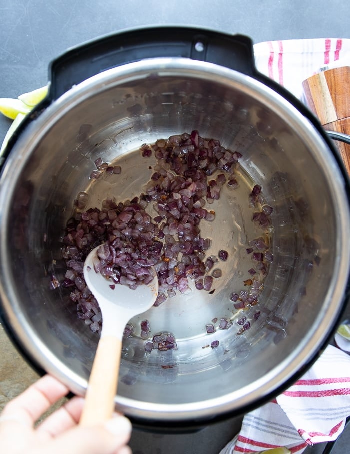 onions sautéed in a large pot