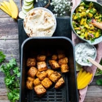 Crisp and juicy cooked salmon ready to make salmon tacos