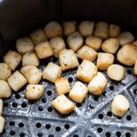 Air fried scallops in the air fryer, golden and cooked