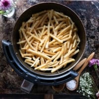 Frozen French Fries in an Air fryer basket