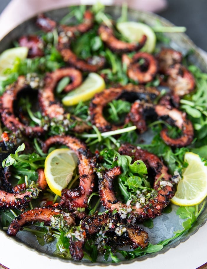 Grilled Octopus • Easy Octopus Recipe {Video} • Two Purple Figs