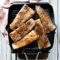 Mahi mahi fillets on the grill