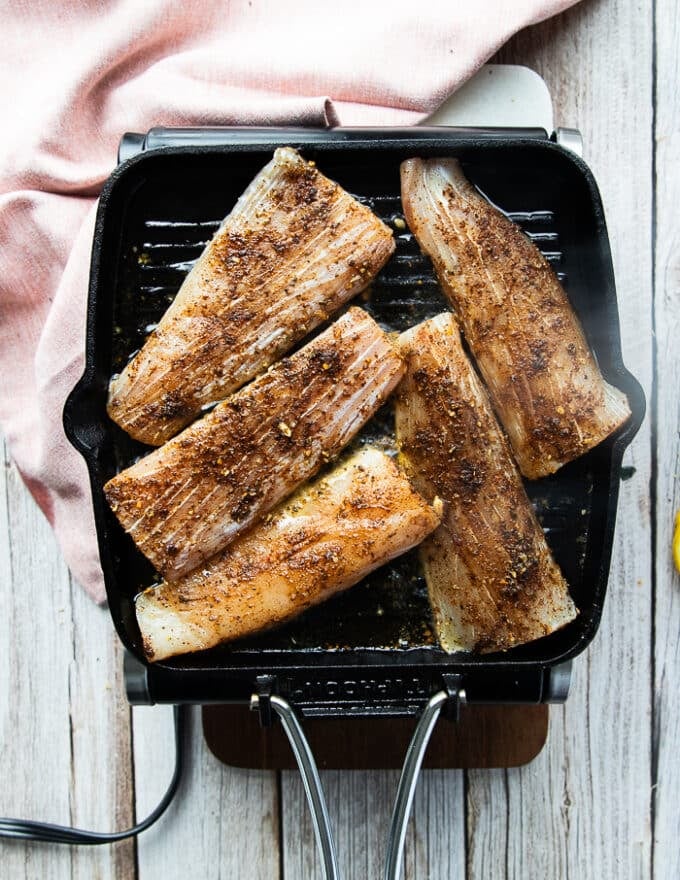 Mahi mahi fillets on the grill