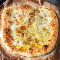 Perfect Cacio e pepe pizza right out of the oven!