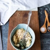 rosemary butter ingredients mixed in a bowl