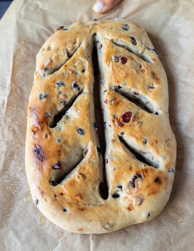 Close up of the bread right out of the oven