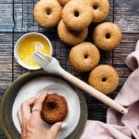 the buttered donut is now dipped in cinnamon sugar bowl