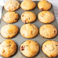 Beautiful banana bread muffins right out of the oven