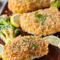 close up of a baked cod showing how succulent the fish is