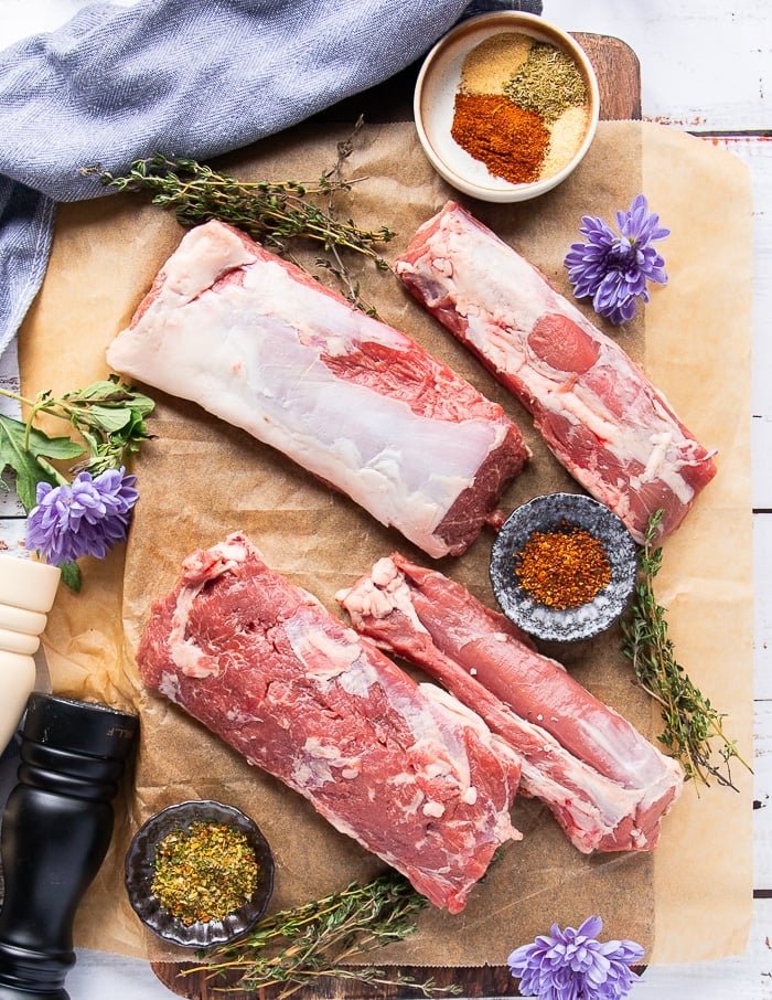 Lamb Loin With Halloumi Salad • Two Purple Figs
