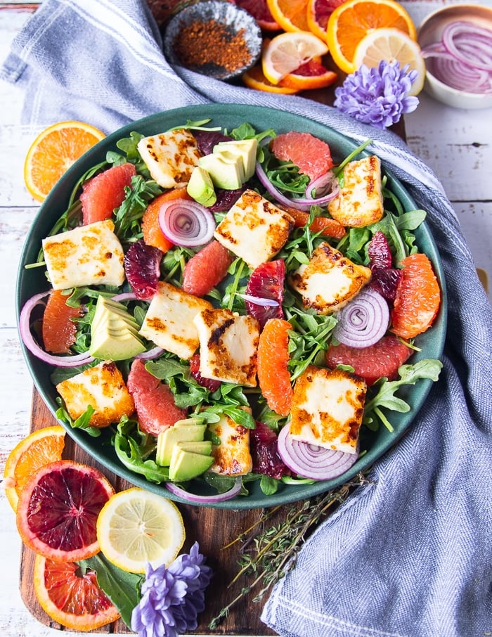 Lamb Loin With Halloumi Salad • Two Purple Figs