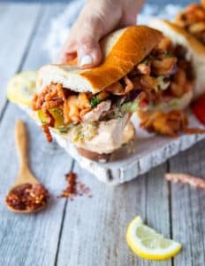 Po Boy Sandwich • Crispy and Perfect Nola's Shrimp Po' Boy Recipe• Two ...