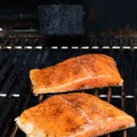 Rainbow trout placed on the grill skin side down over high heat