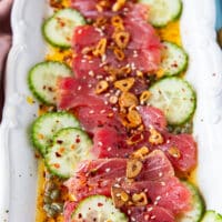 long pin for tuna crudo