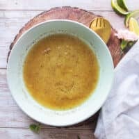 All the dressing ingredients added into a bowl and mixed until smooth