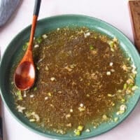 Ponzu sauce mixed together and ready on a plate