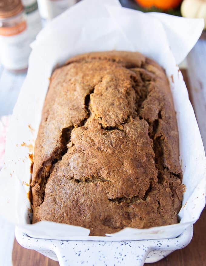 pumpkin bread out of the oven 