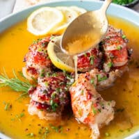 long pin for butter poached lobster