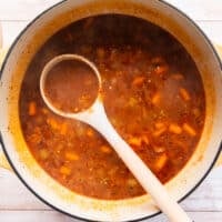 lobster stock is added to the pot