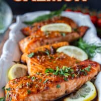 maple glazed salmon pin