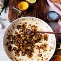 The flavoring mixture is mixed and cooled completely
